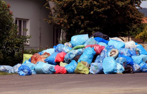 Man and van vehicle departing after a business waste collection