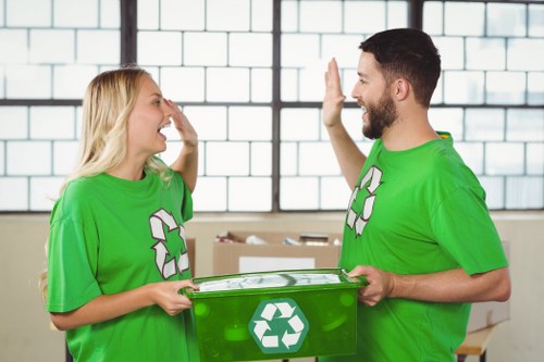 Customer preparing items for flat clearance in an apartment